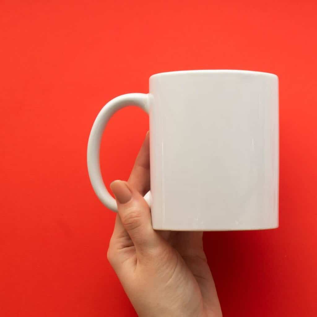 plain white sublimated mug 